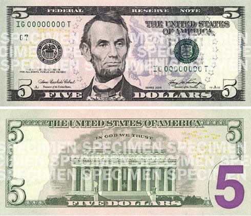 5 dollar lucky cresed 1 dollar
